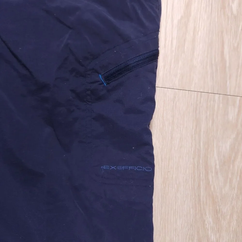 ExOfficio Hiking Pants Womens 14 Blue Fishing Travel Stretch Dupont Teflon
